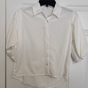 Elegant Women's White Button Down Shirt